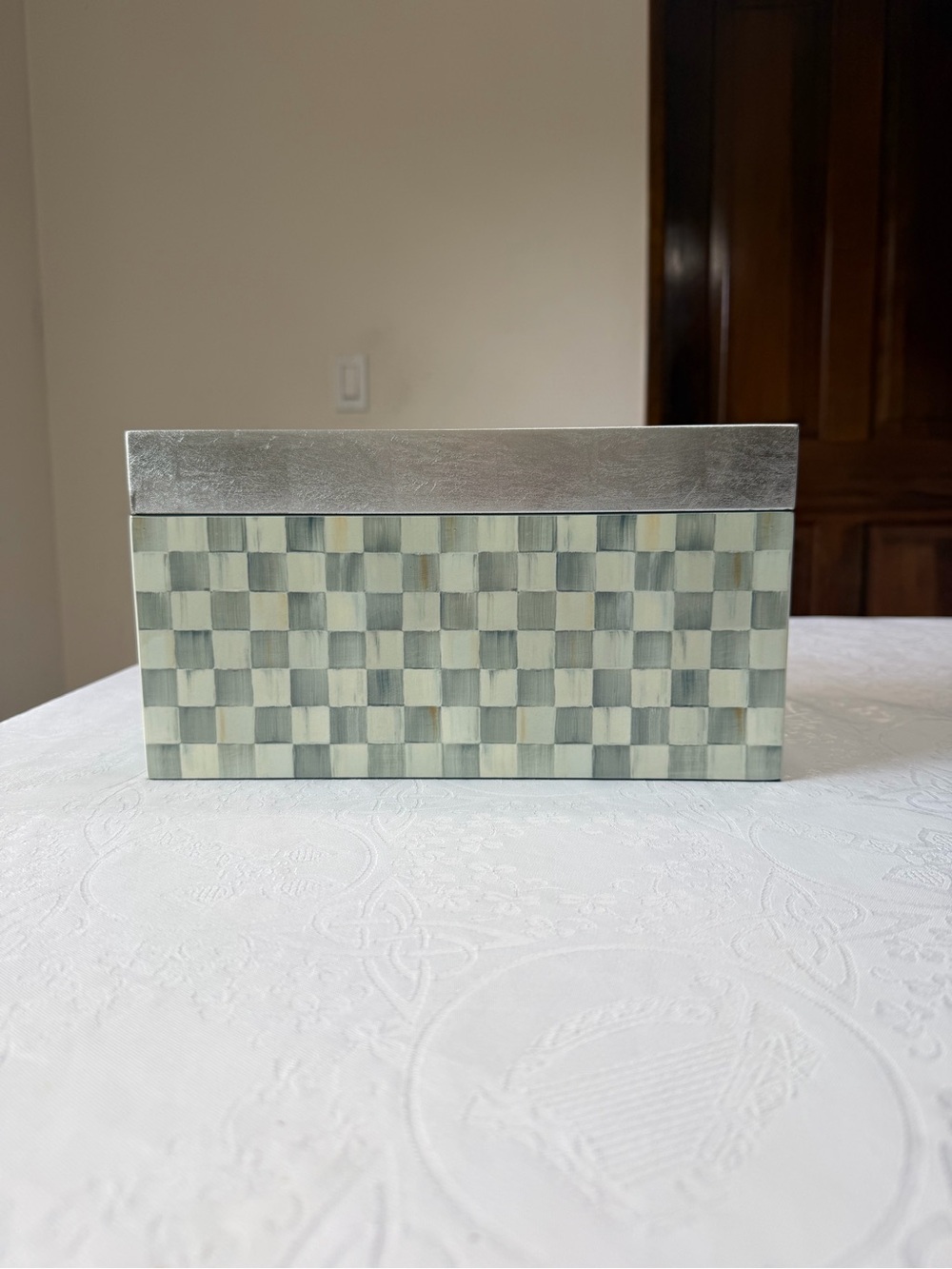 MacKenzie-Childs Sterling Check Lacquer Box - Picture 2 of 8